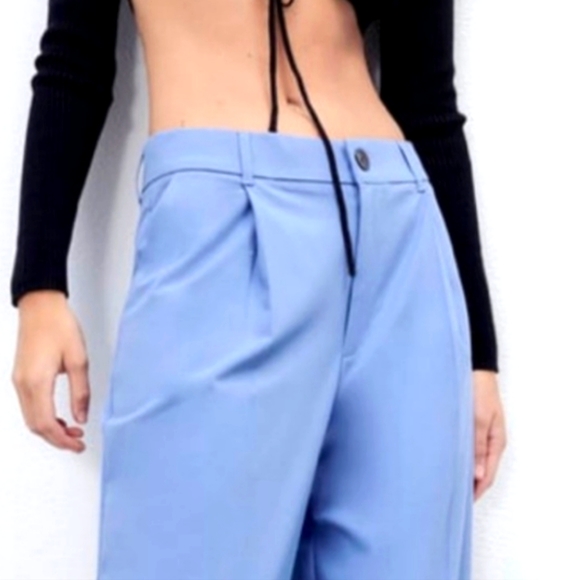 Zara blue NWT high waisted wide leg pants - Picture 3 of 7